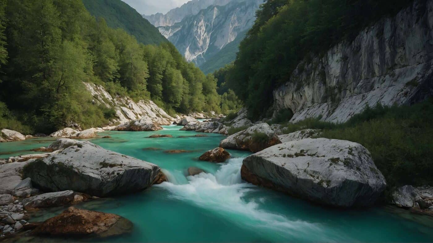 Der Soča-Pfad Slowenien